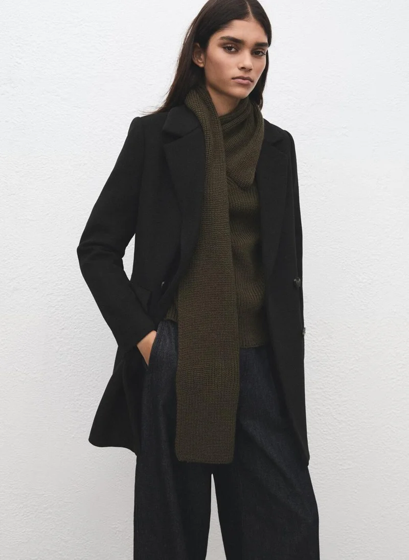 مانجو Double-breasted wool blend coat